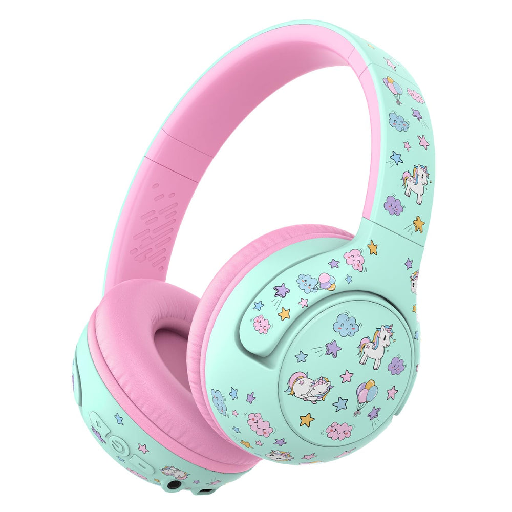 iClever BTH27 front view showing compact child-friendly design and safe fit