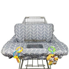ICOPUCA front view showing full cart cover and grey arrow print comfort
