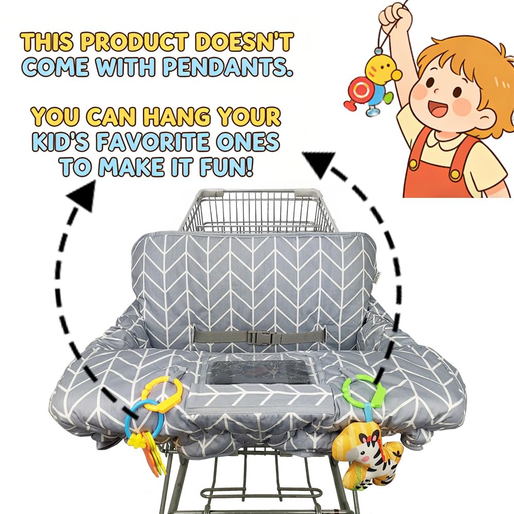 ICOPUCA installed in shopping cart with child illustrating added padding
