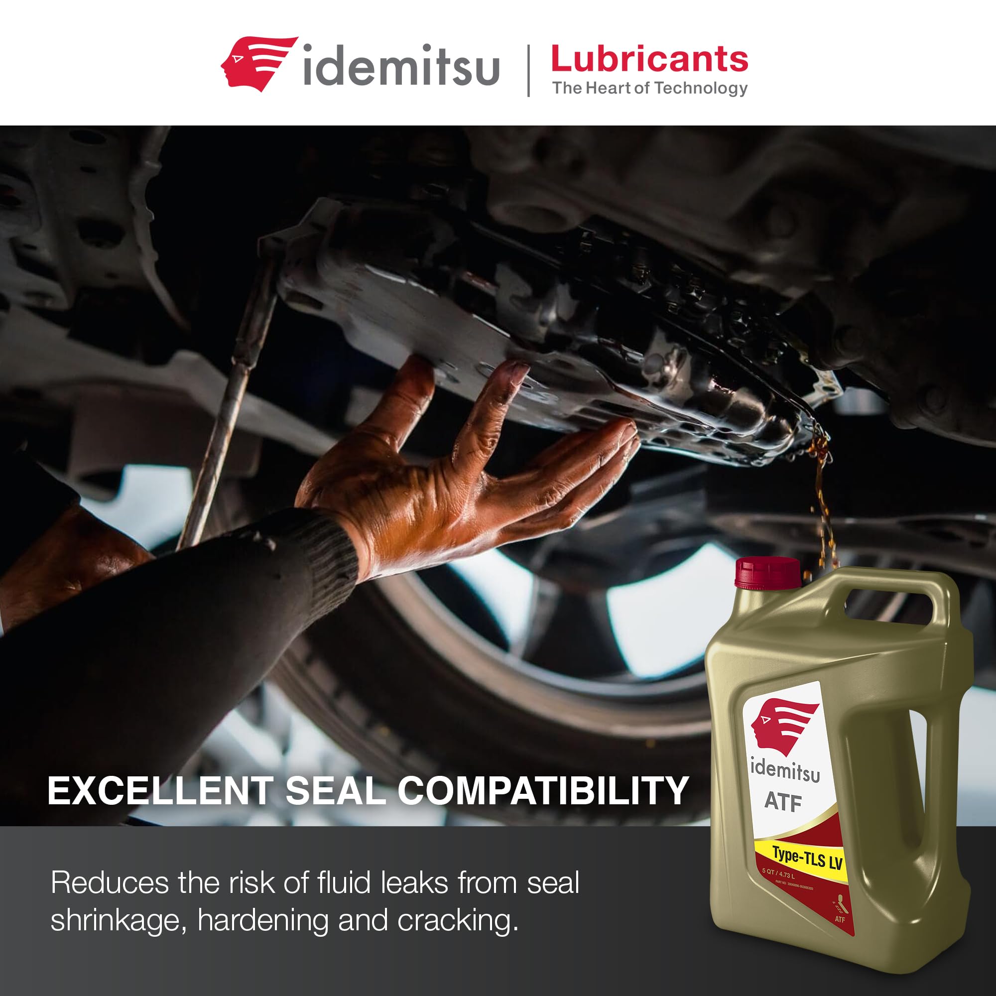 Idemitsu ATF bottle on workshop shelf indicating professional workshop supply
