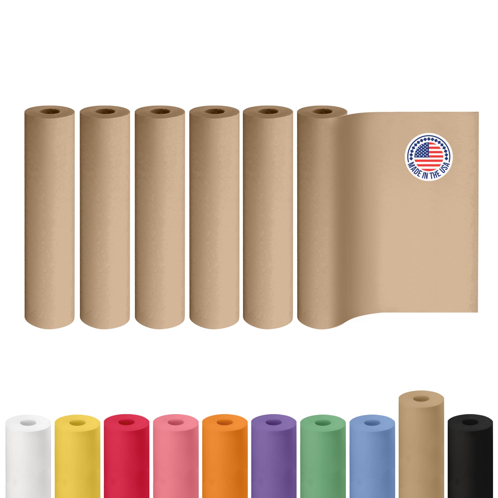 IDL Packaging front view of 24-inch kraft paper roll showing label and size