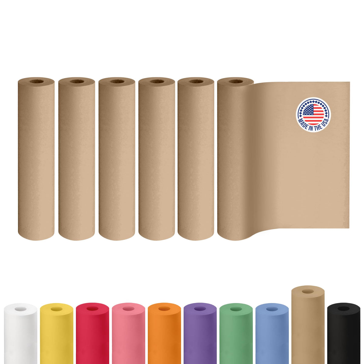 IDL Packaging front view of 24-inch kraft paper roll showing label and size