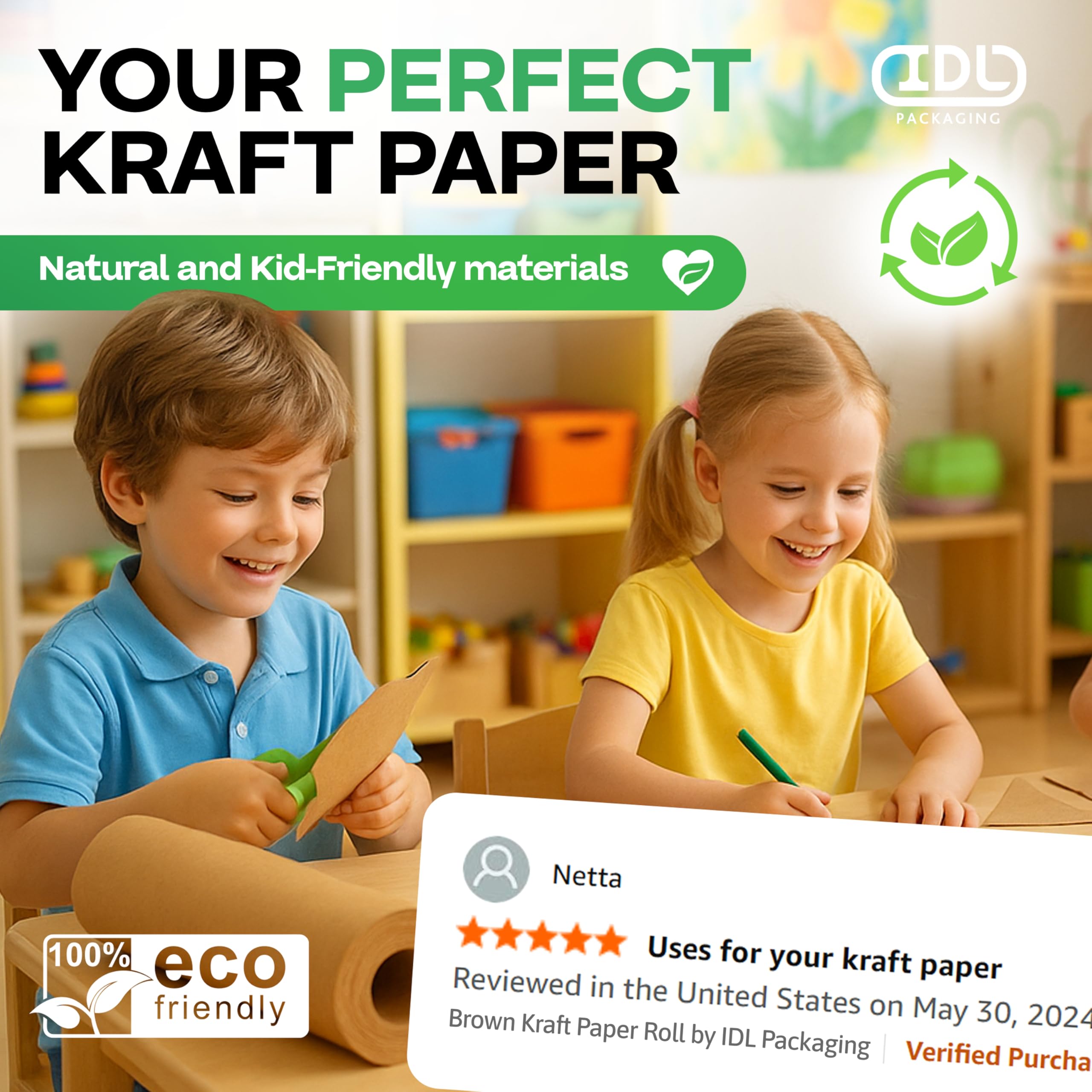 IDL Packaging kraft paper cushioning fragile items in a shipping box for protection
