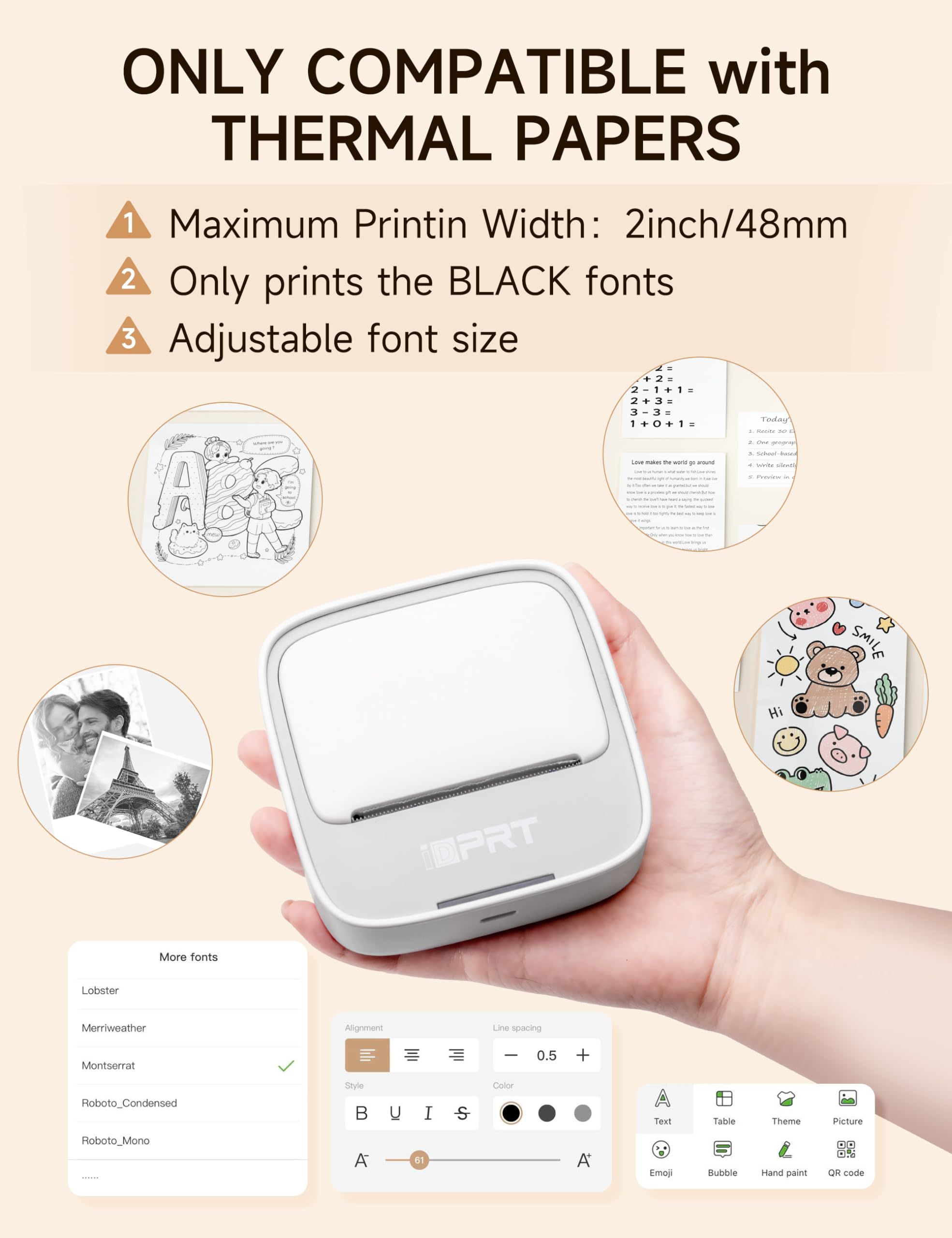 iDPRT box with included user manual illustrating simple setup and starter kit