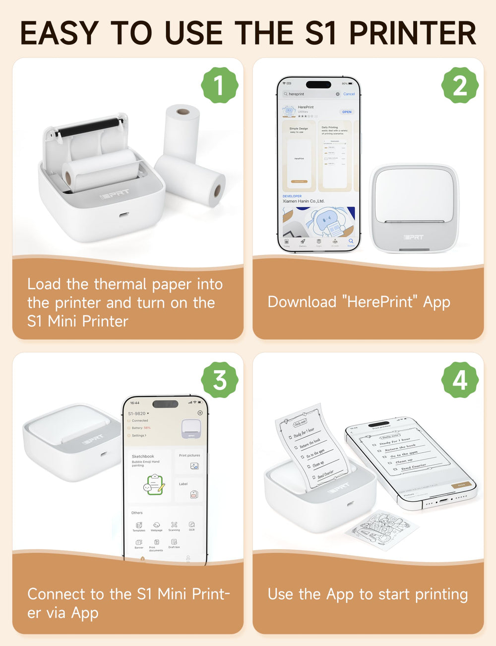 iDPRT single roll of thermal paper included for immediate printing benefit