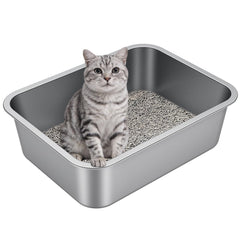 Idymere front view showing durable stainless steel litter box and roomy interior for comfort