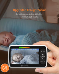 iFamily monitor displaying two live feeds so parents can watch both children simultaneously