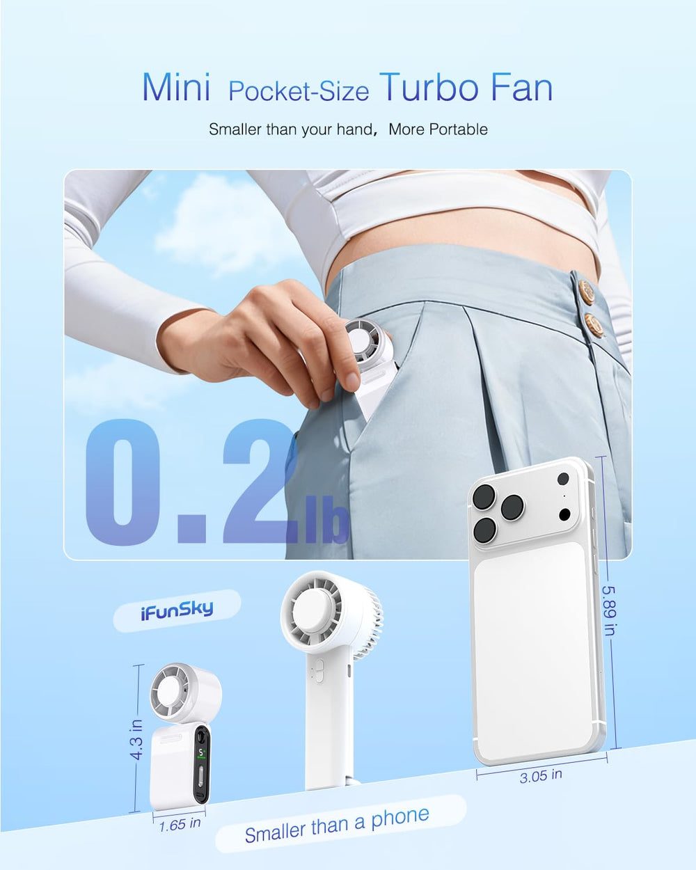 iFunSky mini USB charging port showing easy rechargeable convenience
