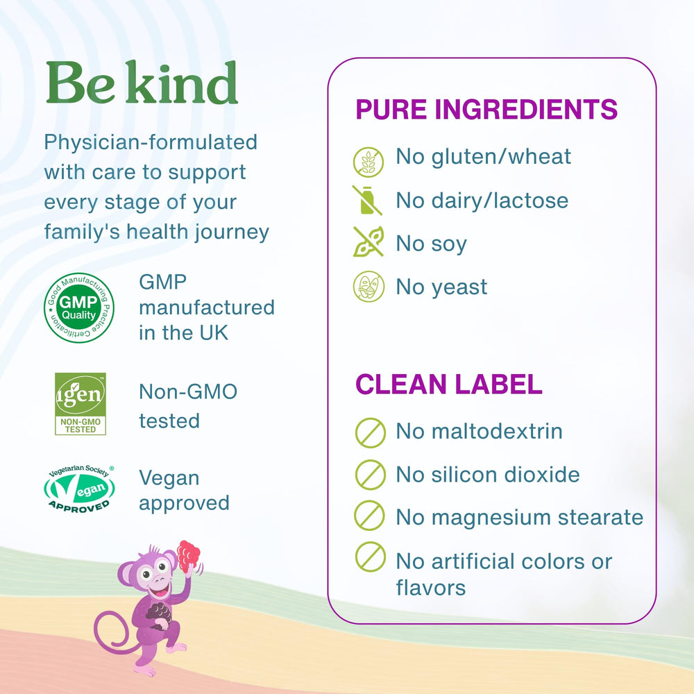 Igennus Healthcare Nutrition dosage chart graphic showing age-based serving guidance