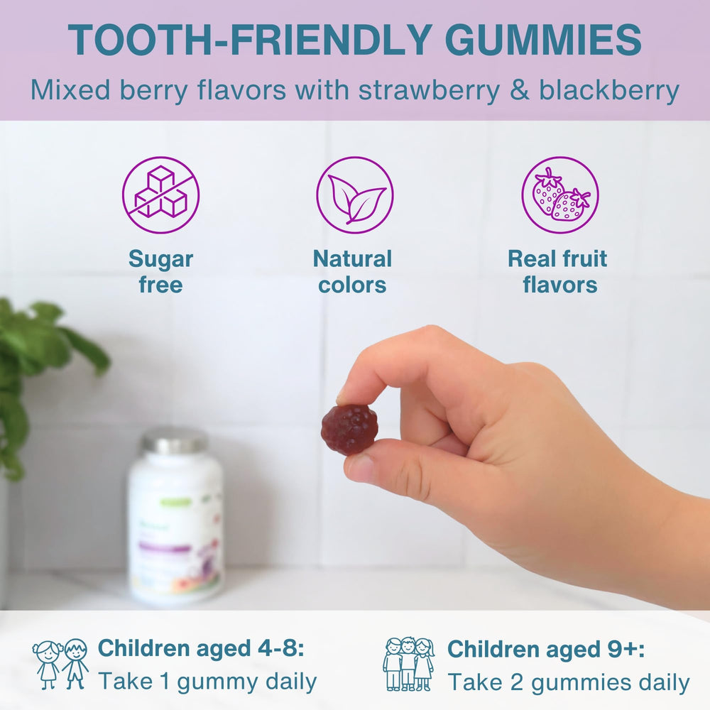 Igennus Healthcare Nutrition jar spilling gummies to show quantity and appearance