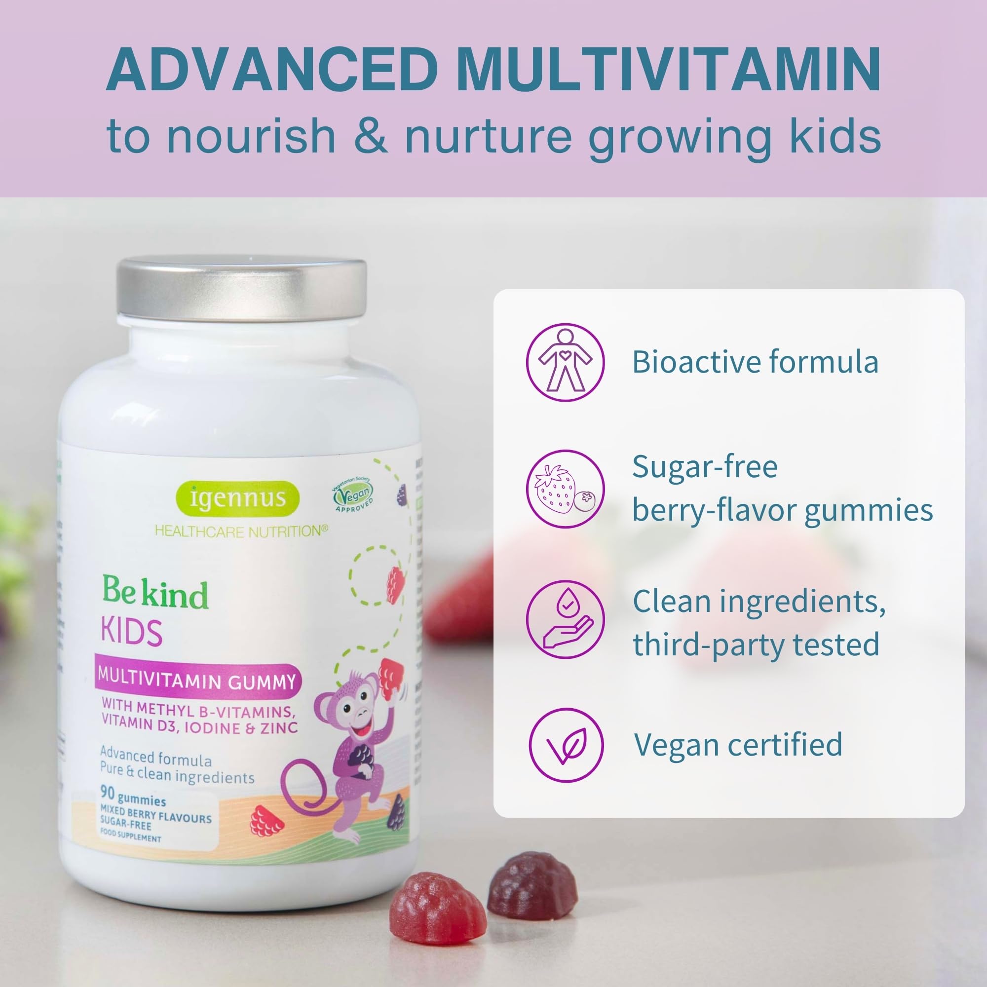 Igennus Healthcare Nutrition side label with nutrient list visible and clear