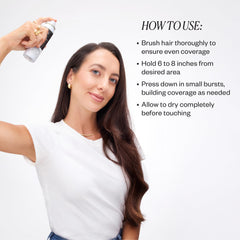 IGK in-use at hairline illustrating natural dark brown coverage benefit