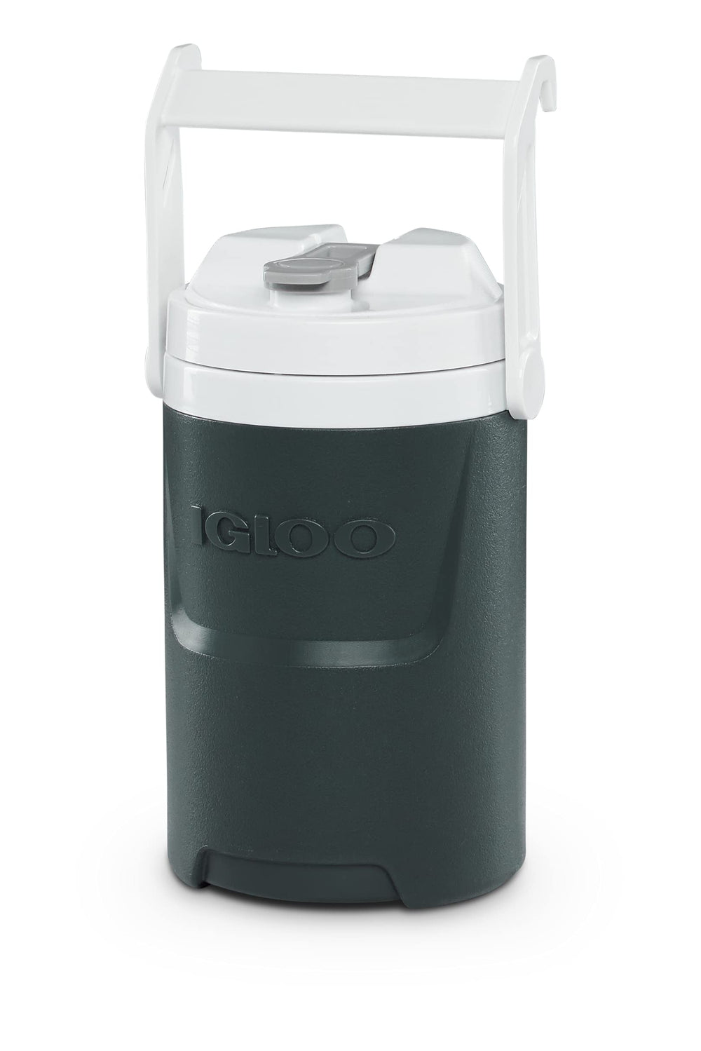 Igloo cooler beside sports gear showing half-gallon scale and portable capacity benefit