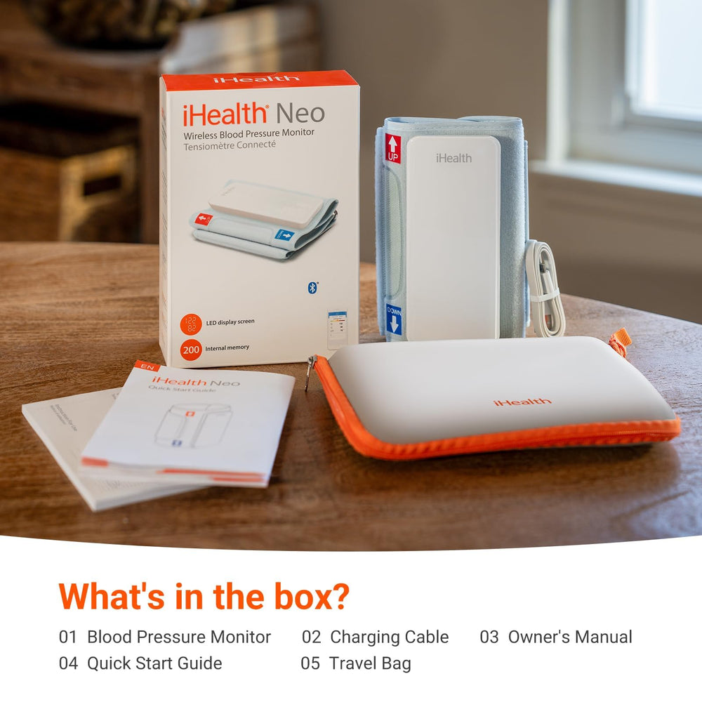 iHealth Neo in hand for size comparison showing compactness and travel-ready benefit