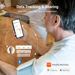 iHealth Neo side profile highlighting ultra-thin design for easy portability benefit