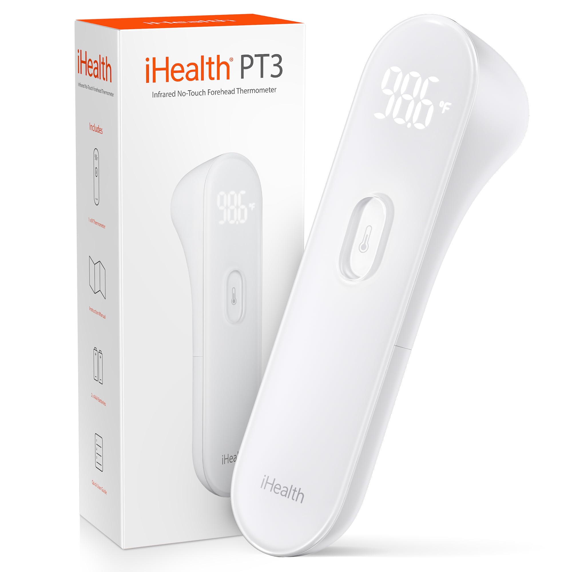 iHealth PT3 front display showing quick readable temperature, boosts convenience
