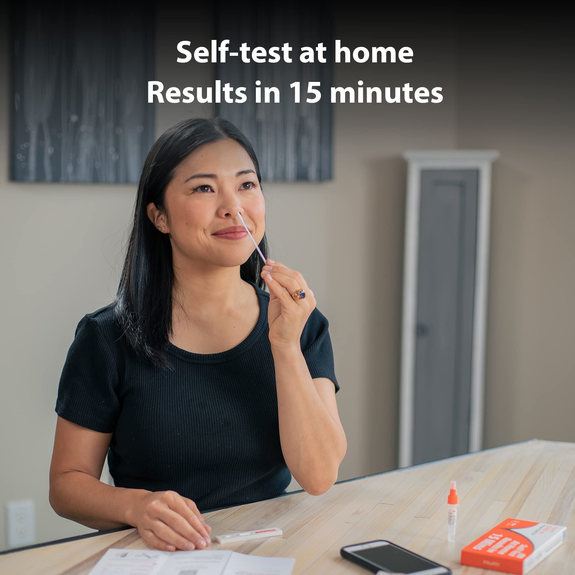 iHealth nasal swab close-up demonstrating gentle, non-invasive design