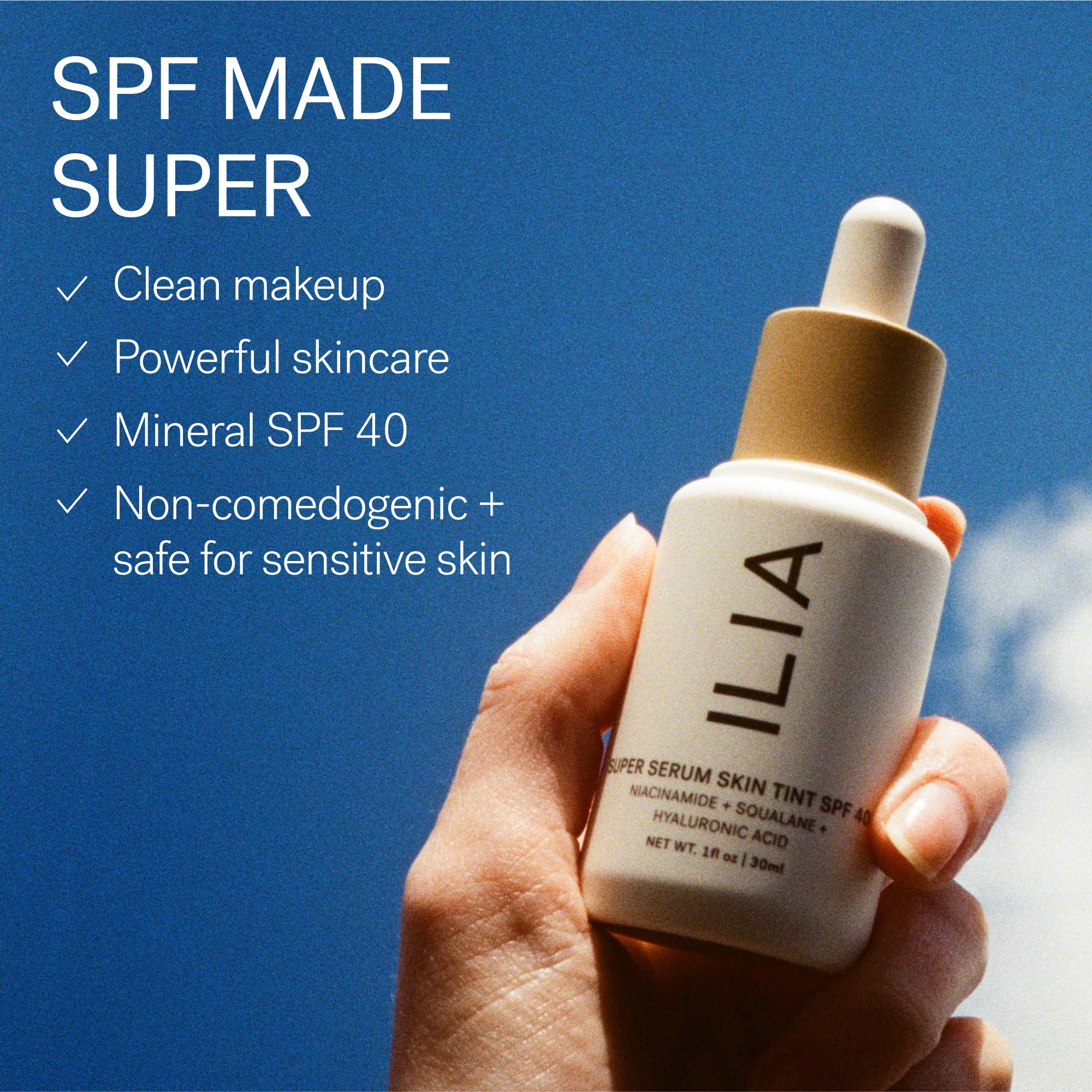 ILIA applying tint with brush for smooth blending advantage