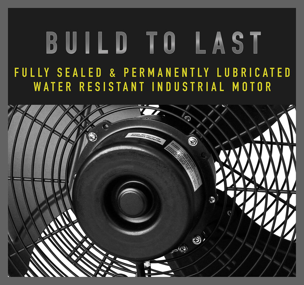 iLiving fan in garage showing cooler workshop comfort benefit