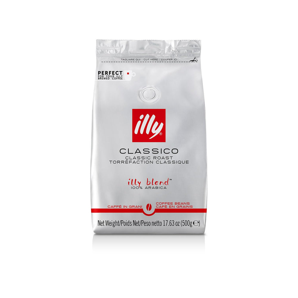 close-up of illy whole beans texture and roast, highlights aromatic quality