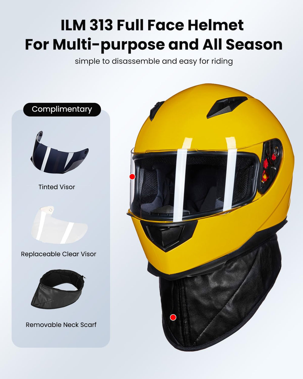 ILM helmet side profile highlighting aerodynamic design for reduced wind noise