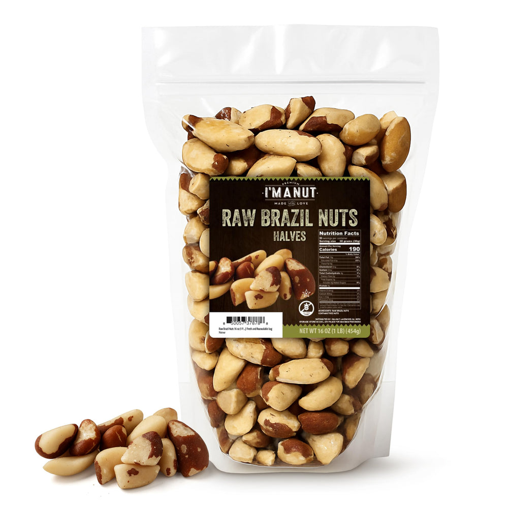 I'm A Nut bag front showing 1 lb resealable packaging and clear branding benefits