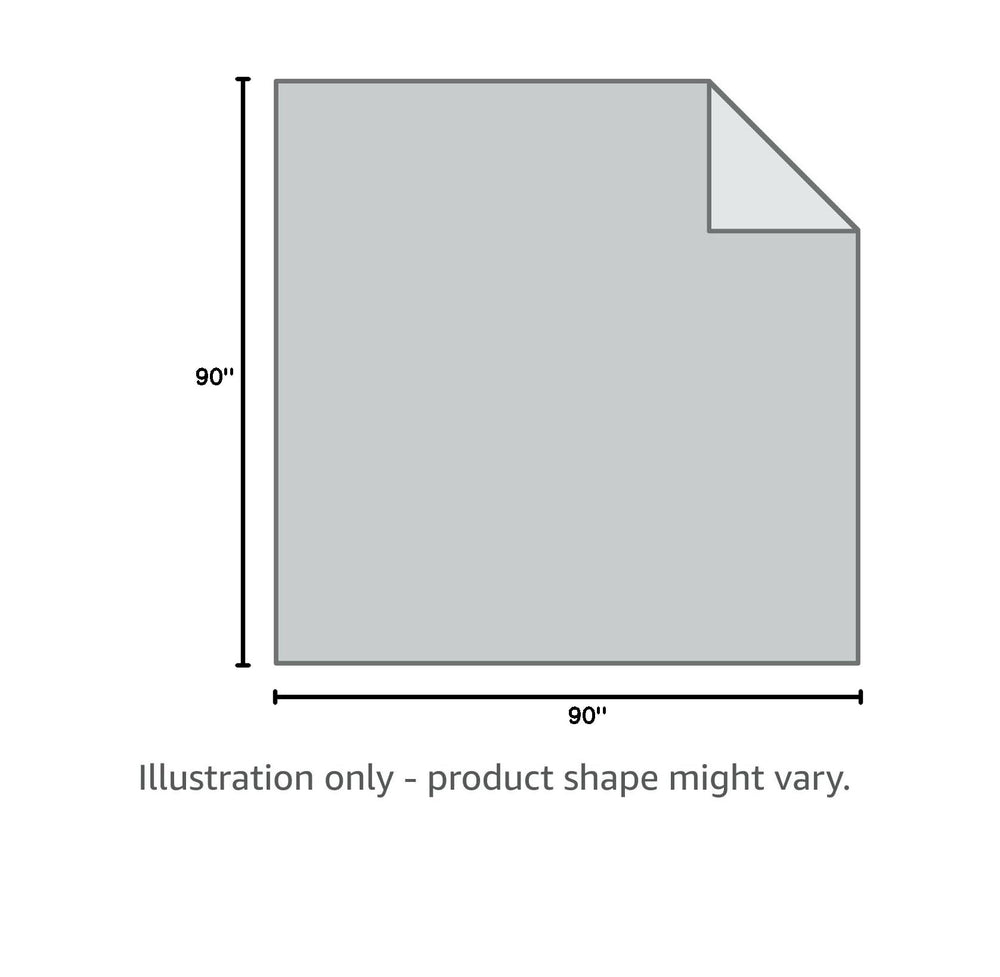 Utopia Bedding blanket size illustration with width and length arrows.