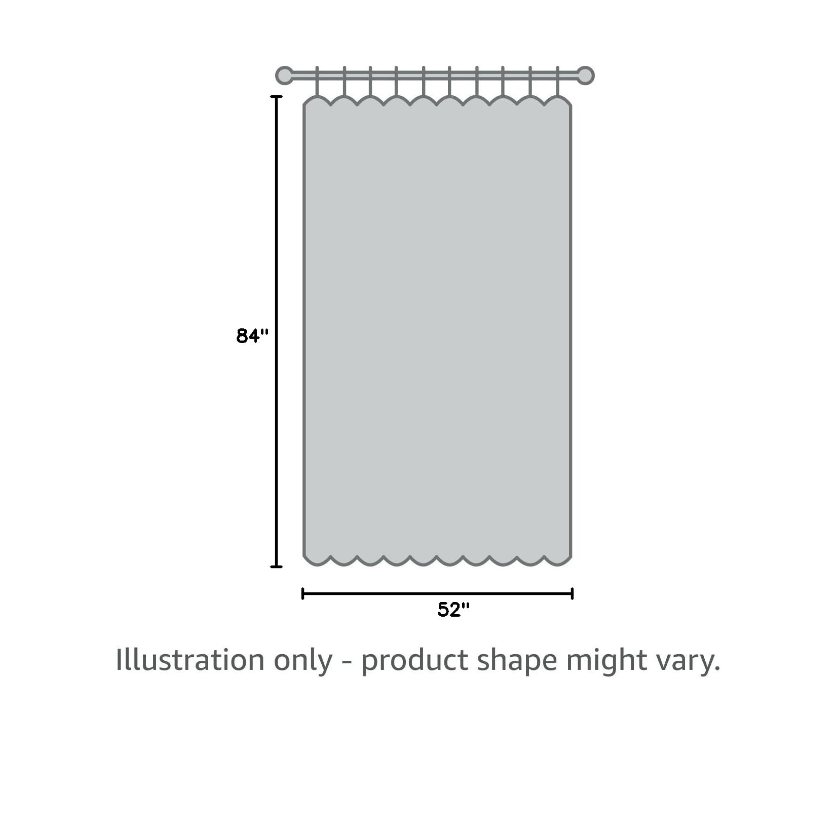 MIULEE curtain size illustration with width and length arrows.