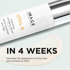 IMAGE Skincare VITAL C applied to face and neck illustrating smooth layering and even coverage