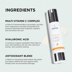 IMAGE Skincare VITAL C pump closeup highlighting easy dispensing and controlled dosing benefit