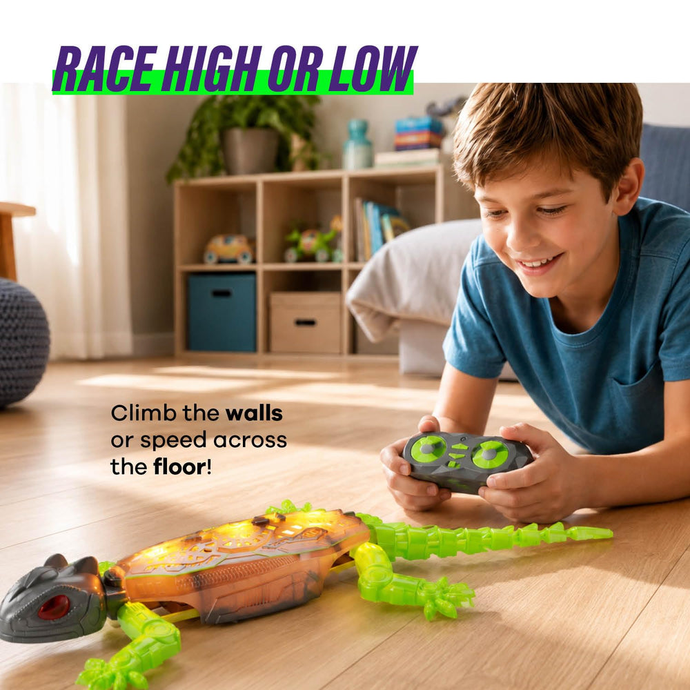 Imagineers Gecko with LED lighting showcasing colorful visual excitement