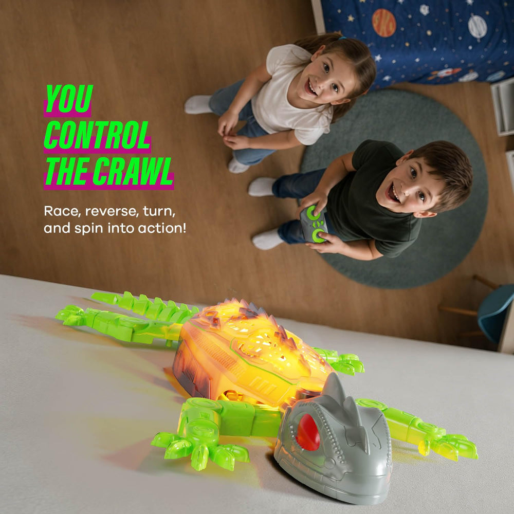 Imagineers Gecko remote control in hand for easy kid-friendly operation