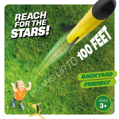 Imagineers close-up of step-on pump in action highlighting easy kid-powered launching