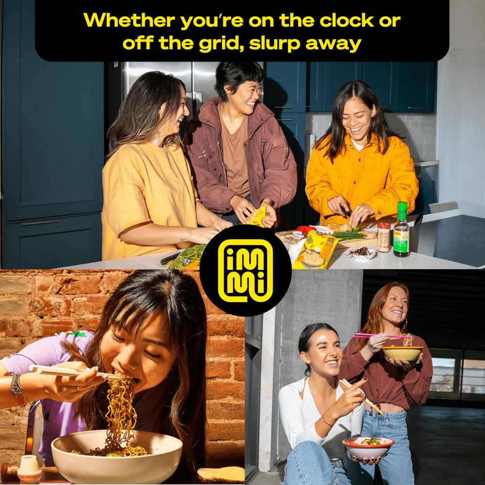 immi noodle texture closeup revealing firm chew and satisfying mouthfeel benefit