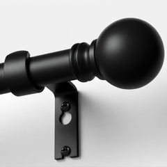 Immiehh front view of black curtain rod showing clean modern profile and durable finish