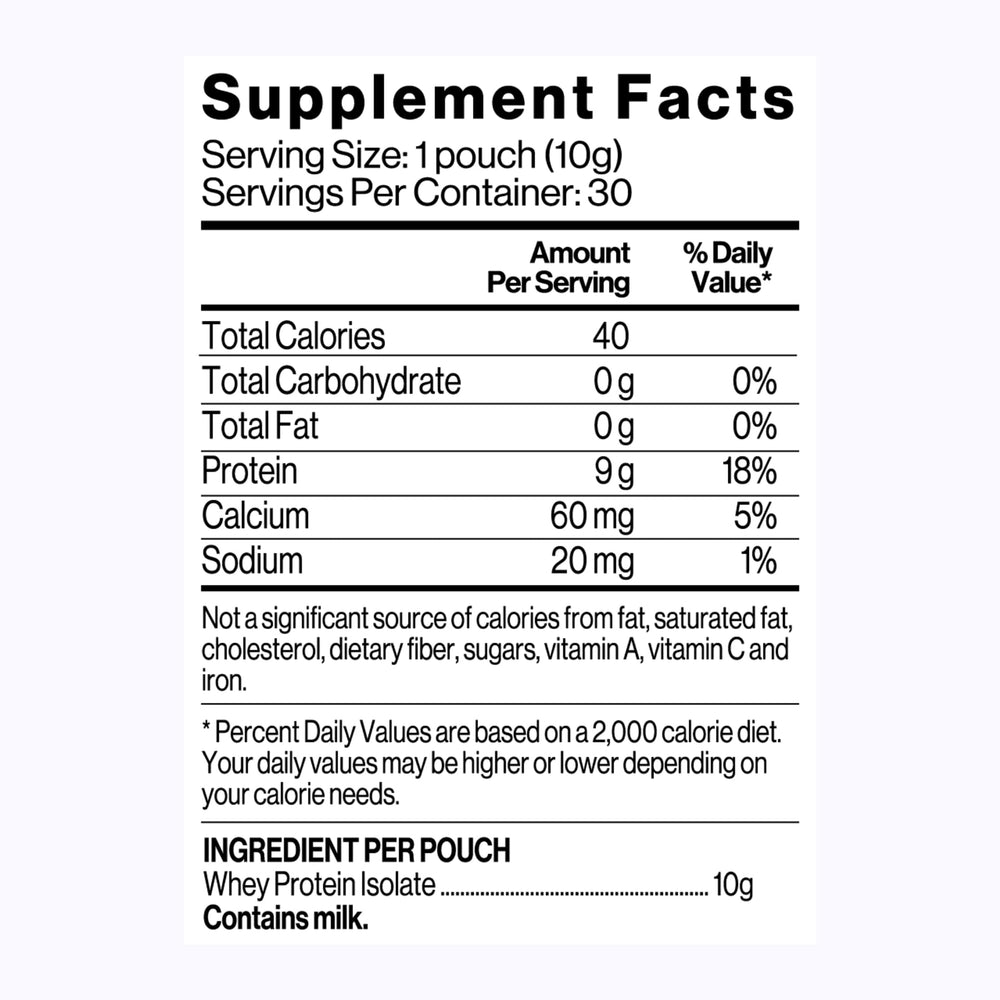 Illustrated ingredient list emphasizing Immunocal's clean, sugar-free formula