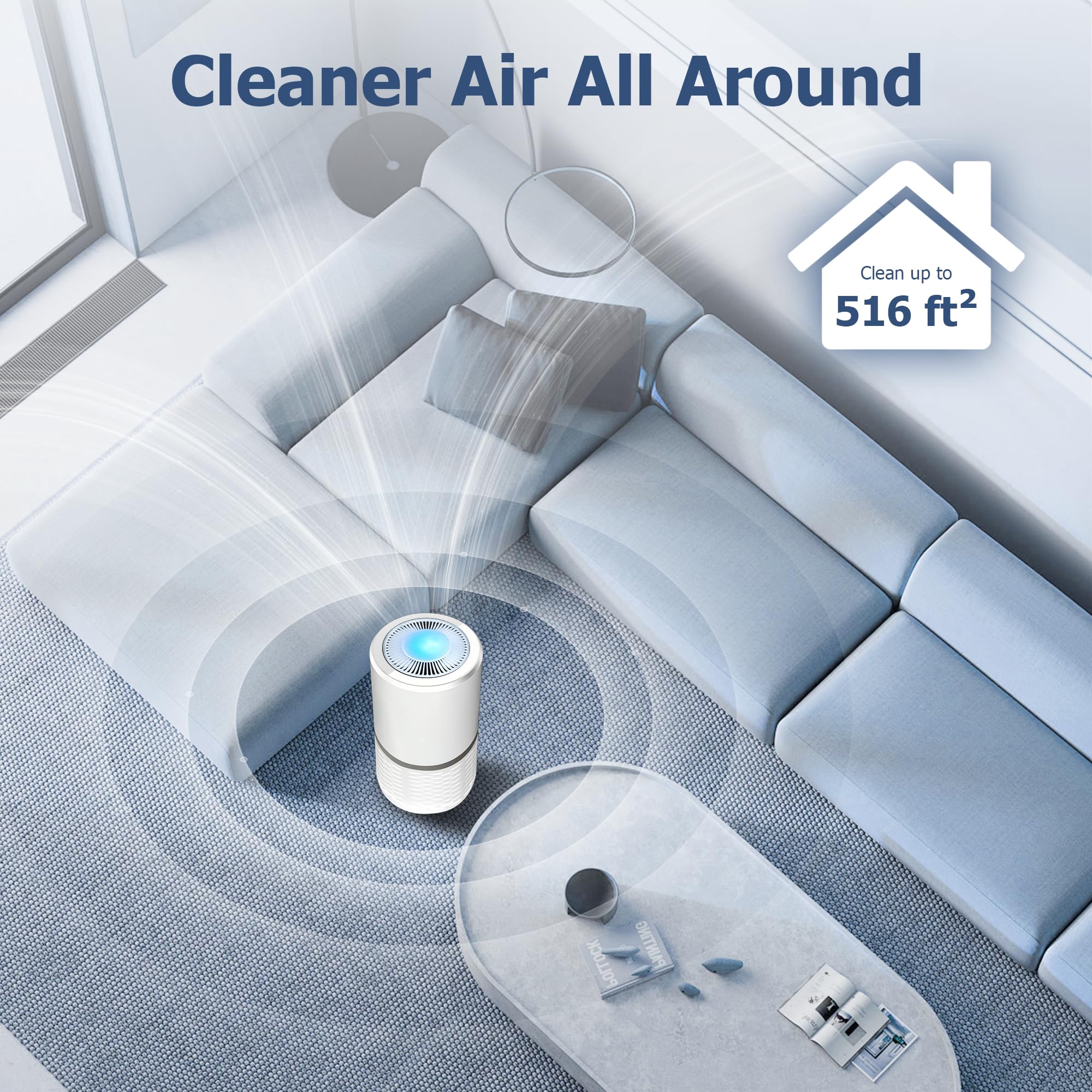 Improvedhand filter installed in Levoit LV-H132 illustrating correct fit and airflow