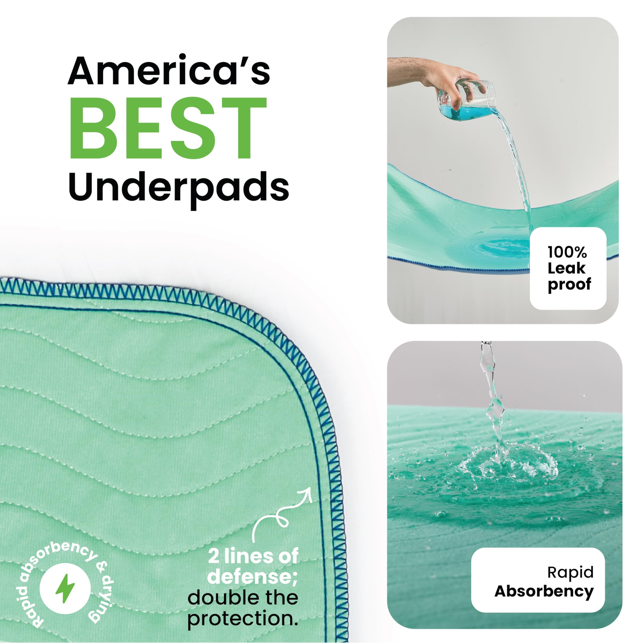 IMPROVIA underpad waterproof backing detail protecting mattress and furniture