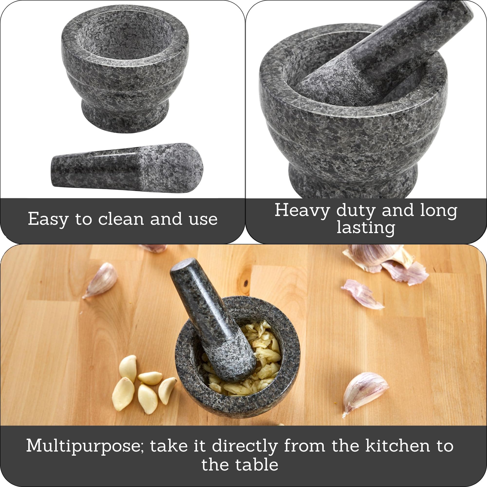 IMUSA close-up of granite interior texture releasing oils for richer flavor