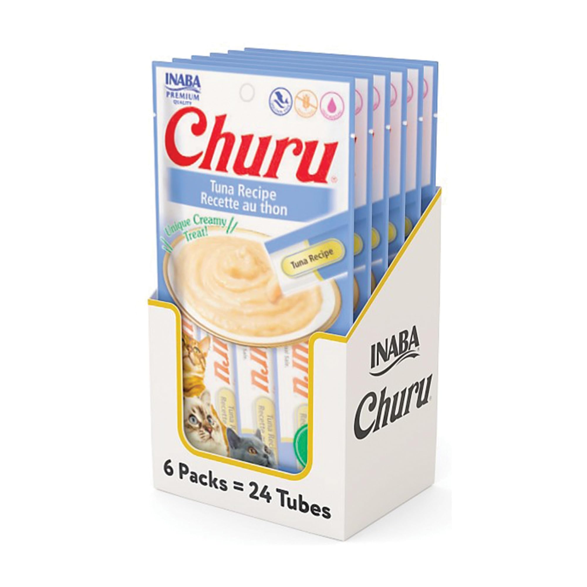 INABA front packaging showing 24 tuna tubes and family trust benefit