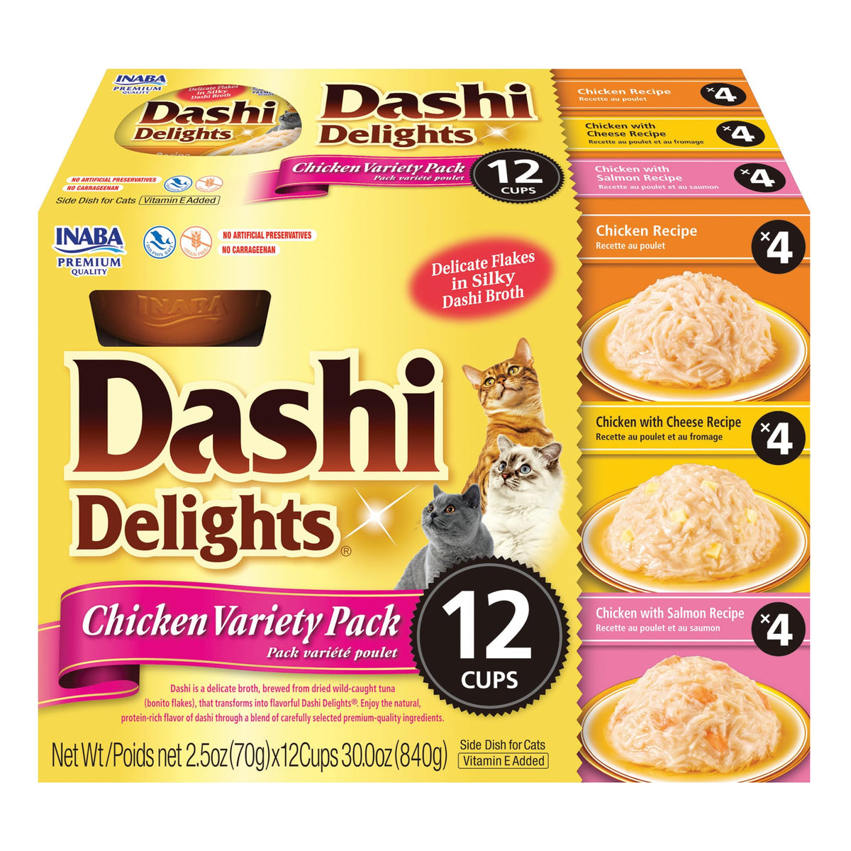 INABA front packaging showing chicken variety and convenience benefit