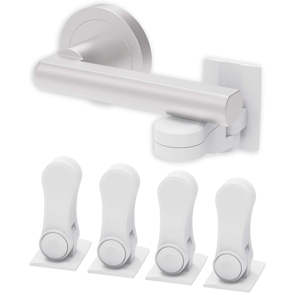 Inaya front packaging showing four lever door locks and quick install benefits