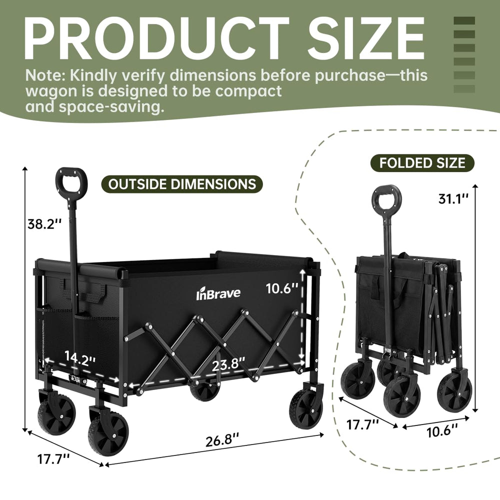 InBrave wagon folded to briefcase size for easier transport and storage