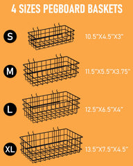 INCLY baskets in garage holding tools and hardware for easy access