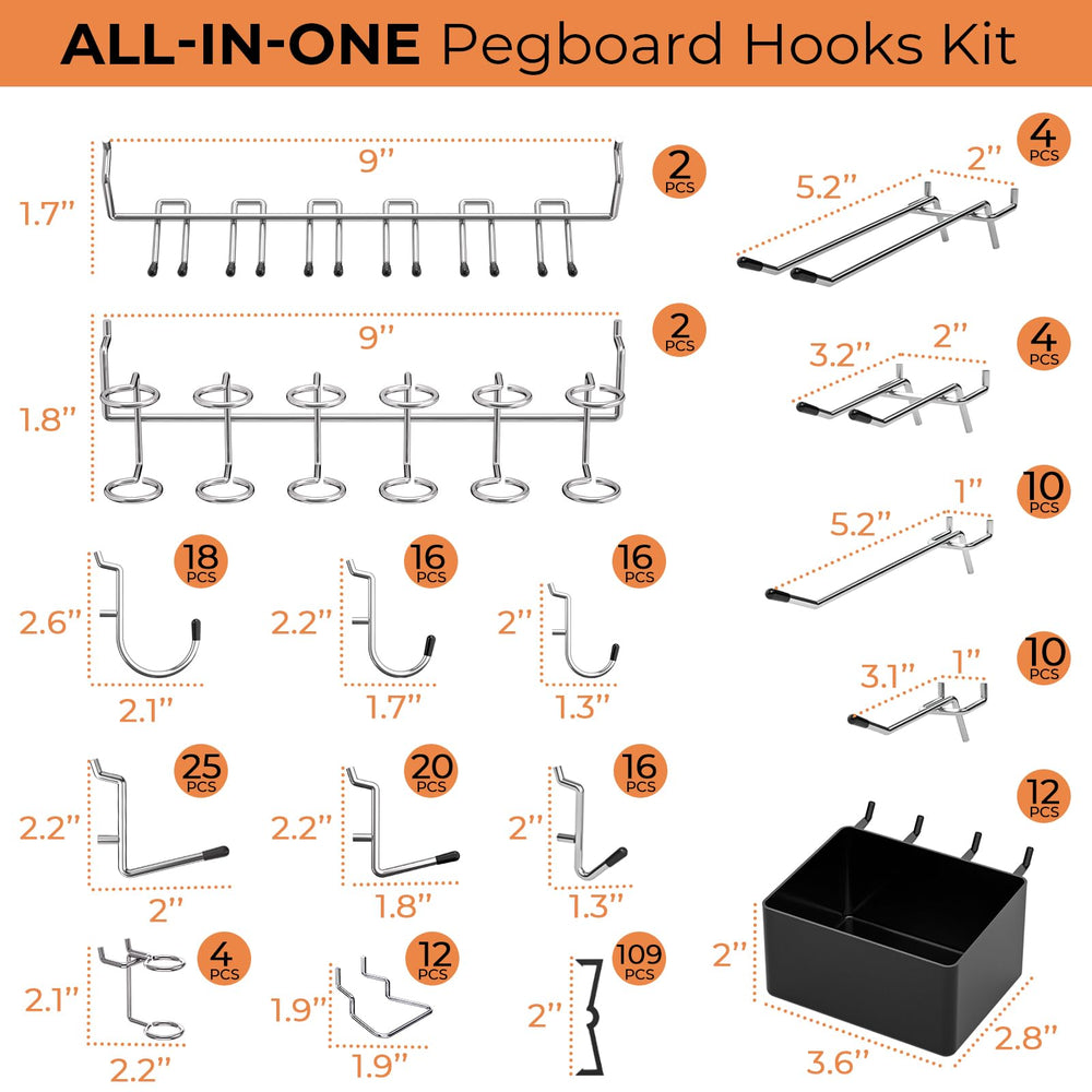 INCLY mounted pegboard in garage showing accessible organized tools