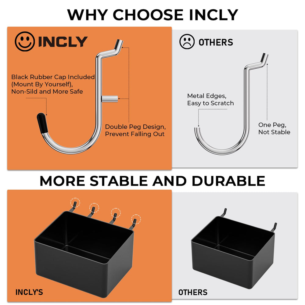 INCLY plastic bins detail showing durable high-density construction