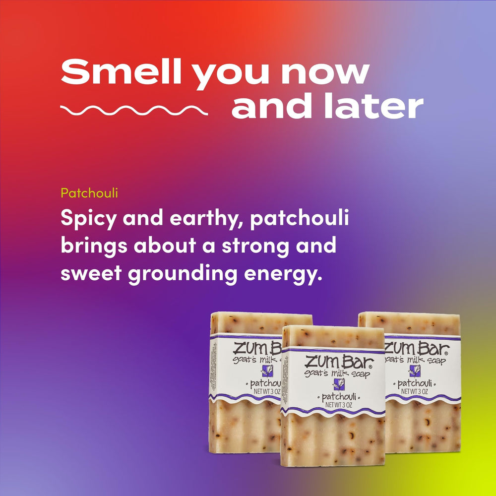 Indigo Wild Zum Bar held in hand showing 3 oz scale and travel convenience