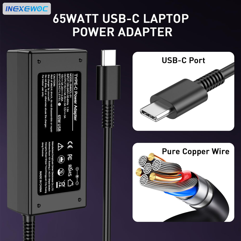 INEXEWOC cable connection close-up showing firm USB-C fit and efficient energy transfer