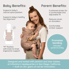 Infantino carrier facing-out position in use encouraging supervised exploration