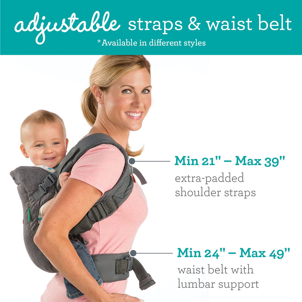 Infantino padded strap closeup highlighting cushioning for caregiver comfort